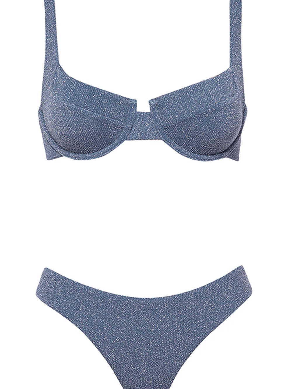 Textured Light Blue Bikini Set - Women Swim sparkle mdd dd $148 Vetchy